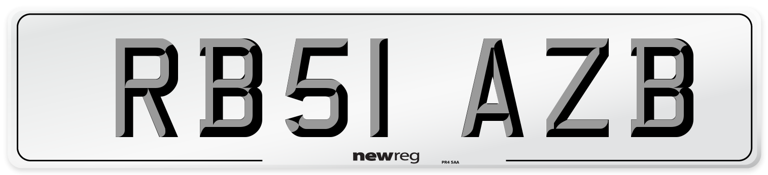 RB51 AZB Number Plate from New Reg